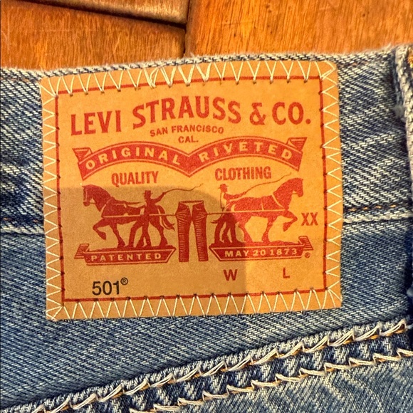 NWT Levi's Distressed Blue Jean Shorts - Picture 6 of 8